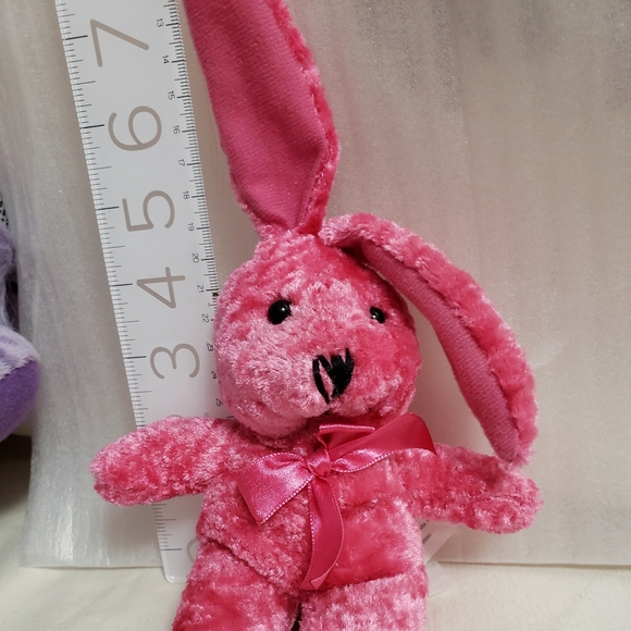 Cute little pair of stuffed animals. Hedgehog and pink bunny. - Picture 6 of 8